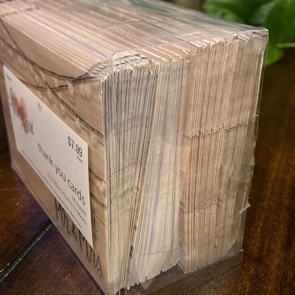 NWT Studio His & Hers Wedding Thank You Cards - Rustic Wood and Lights - Picture 9 of 11